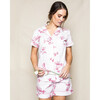 Women's Short Sleeve Short Set, English Rose Floral - Pajamas - 3