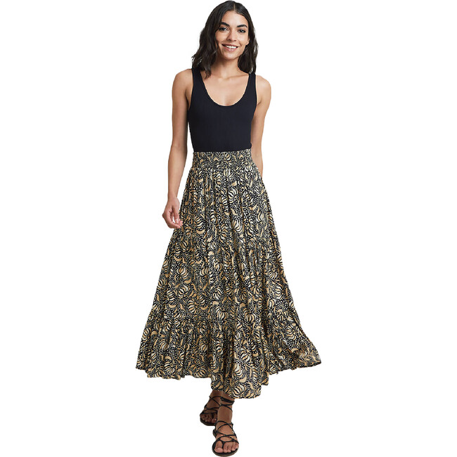 Women's Mala Maxi Skirt, Mohini Black