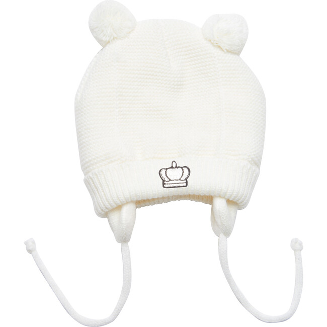 Winter Hat With Ear Flaps, White