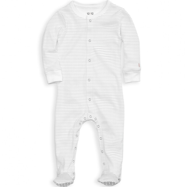 Organic Footed Pajama, Grey Stripe