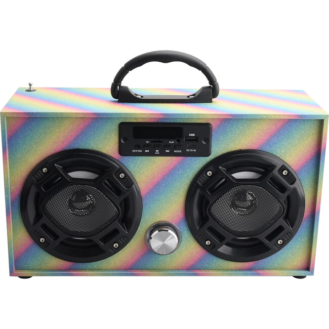 Rainbow Glitter Bluetooth Boombox