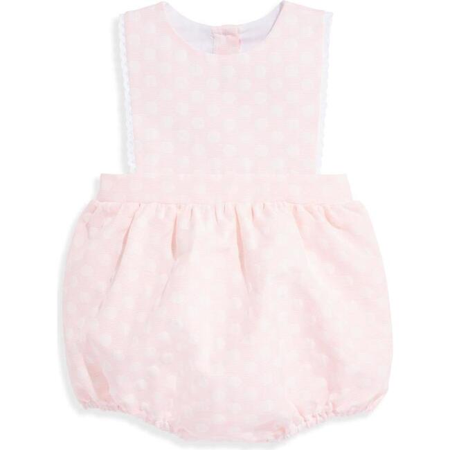 Jackie Dot Eyelet Trim Bubble, Pink - Rompers - 1