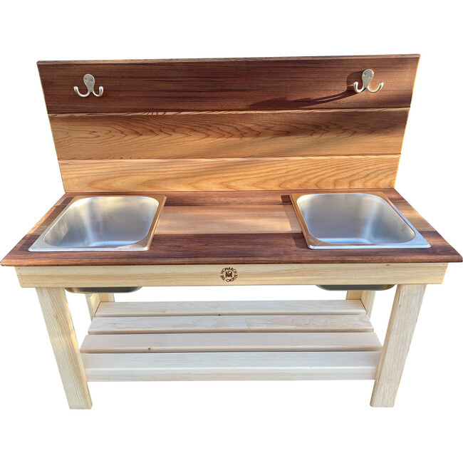 Cedar Mud Kitchen - Double Sink With Tung Oil - Outdoor Games - 1