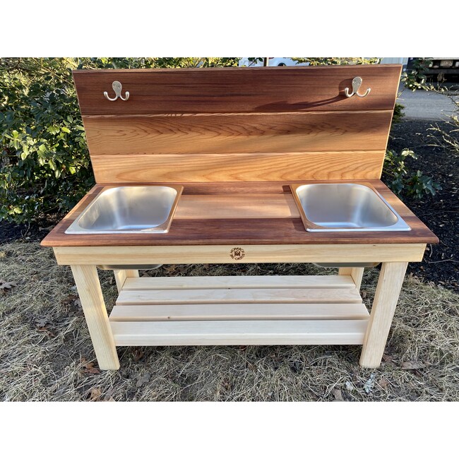 Cedar Mud Kitchen - Double Sink With Tung Oil