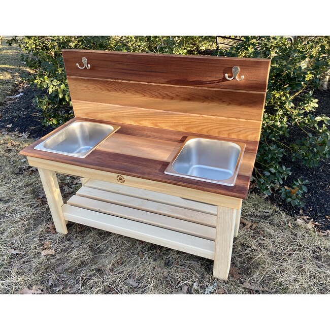 Cedar Mud Kitchen - Double Sink With Tung Oil - Outdoor Games - 3