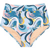 Women's Joana High Rise Swim Bottom, Ocean Candy Wave Pacific Blue - Two Pieces - 1 - thumbnail