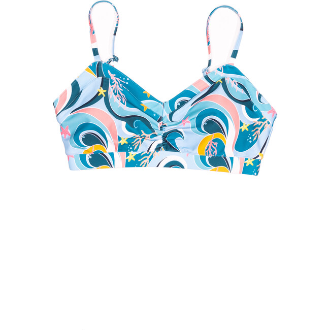 Women's Chloe Swim Bra, Ocean Candy Wave Pacific Blue