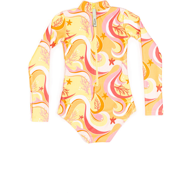 Mini Kelly Girls Long Sleeve One Piece, Ocean Candy Wave Cali Sun