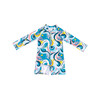 Mini Taylor Baby Long Sleeve Sunsuit, Ocean Candy Wave Pacific Blue - One Pieces - 2 - thumbnail