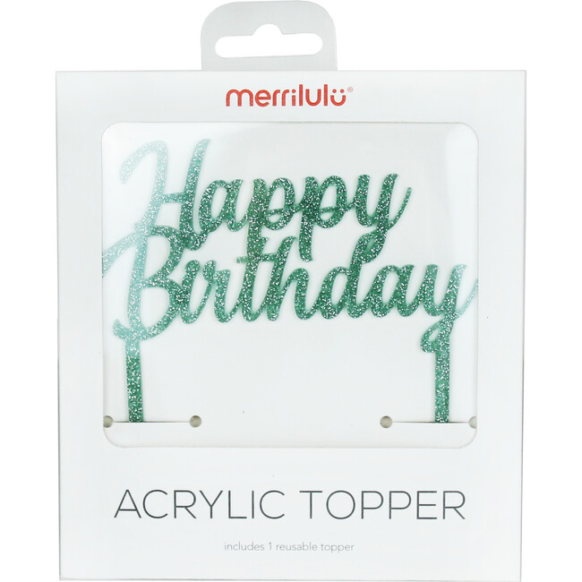 Happy Birthday Acrylic Topper, Green