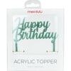 Happy Birthday Acrylic Topper, Green - Party Accessories - 1 - thumbnail