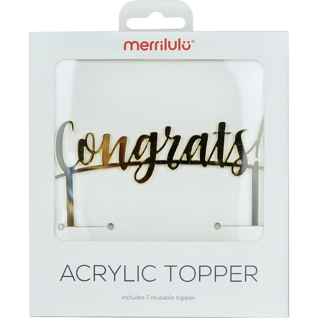 Congrats Acrylic Topper, Gold