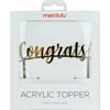 Congrats Acrylic Topper, Gold - Party Accessories - 1 - thumbnail