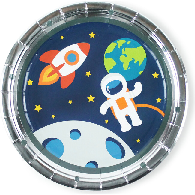 Set of 12 Trip To the Moon Plates - Party Accessories - 1