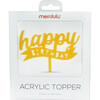 Happy Birthday Banner Acrylic Topper, Yellow - Party Accessories - 1 - thumbnail