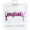 Congrats Acrylic Topper, Fuchsia - Party Accessories - 1 - thumbnail