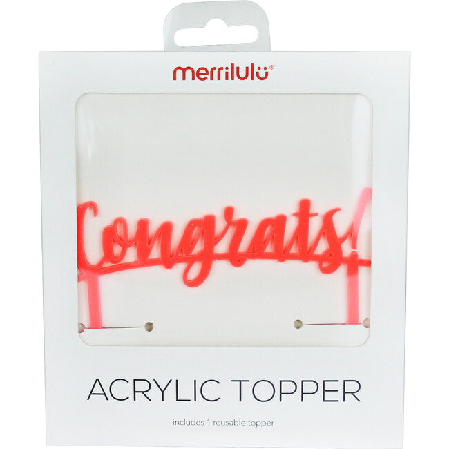 Congrats Acrylic Topper, Orange