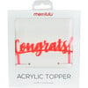 Congrats Acrylic Topper, Orange - Party Accessories - 1 - thumbnail