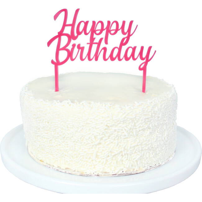 Happy Birthday Acrylic Topper, Pink