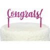 Congrats Acrylic Topper, Fuchsia - Party Accessories - 2