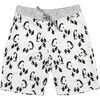 Penguin Surfer Model Swim Trucks, White, Black and Pink - Swim Trunks - 1 - thumbnail