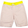 Elephant Surfer Model Swim Trucks, Pink and Yellow - Swim Trunks - 1 - thumbnail