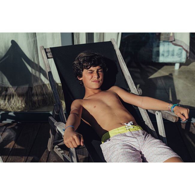 Elephant Surfer Model Swim Trucks, Pink and Yellow - Swim Trunks - 6