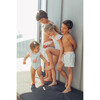 Funny Giraffe Swim Trucks, Aqua and Orange - Swim Trunks - 8