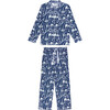 Men's Martinique Banana Leaf Long PJ Set, Blue - Pajamas - 2