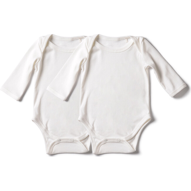 The Rib Onesie Set with Long Sleeves, White