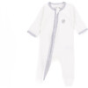 The Muffin Zip-Up Playsuit with Long Sleeves, Muffin White - Rompers - 1 - thumbnail