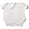 The Rib Onesie Set with Short Sleeves, White - Onesies - 1 - thumbnail