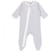 The Muffin Zip-Up Playsuit with Long Sleeves, Heather Grey Stripe - Rompers - 1 - thumbnail