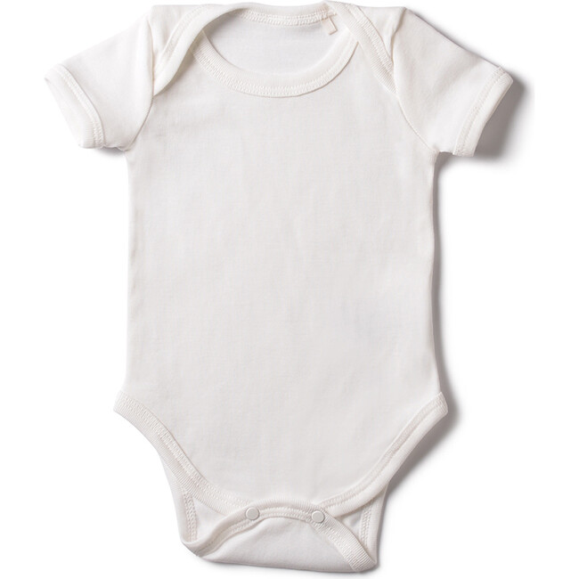 The Rib Onesie Set with Short Sleeves, White