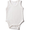 The Rib Onesie Set with No Sleeves, White - Onesies - 2