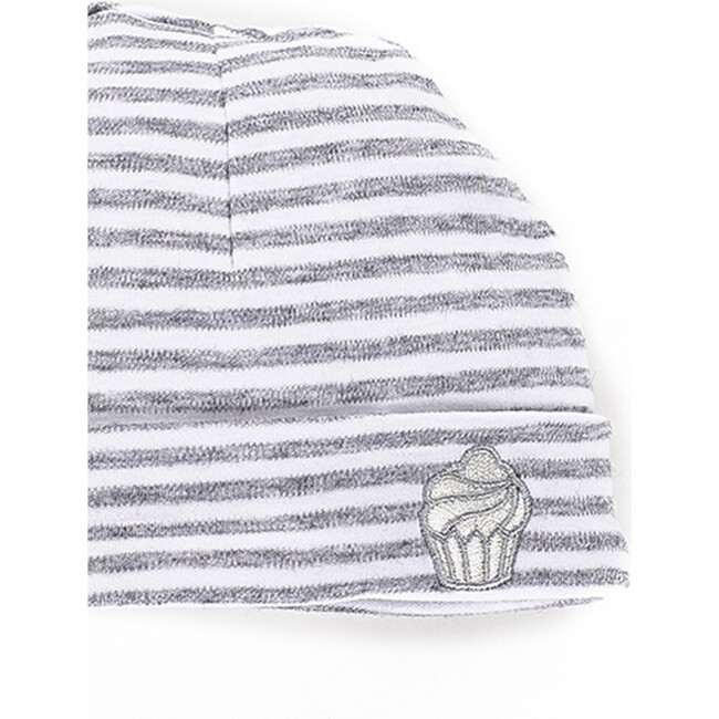 The Muffin Warming Hat, Heather Grey Stripe - Hats - 2