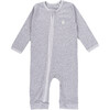 The Muffin Zip-Up Playsuit with Long Sleeves, Heather Grey - Rompers - 3