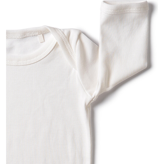 The Rib Onesie Set with Long Sleeves, White - Onesies - 3