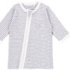 The Muffin Zip-Up Playsuit with Long Sleeves, Heather Grey Stripe - Rompers - 4