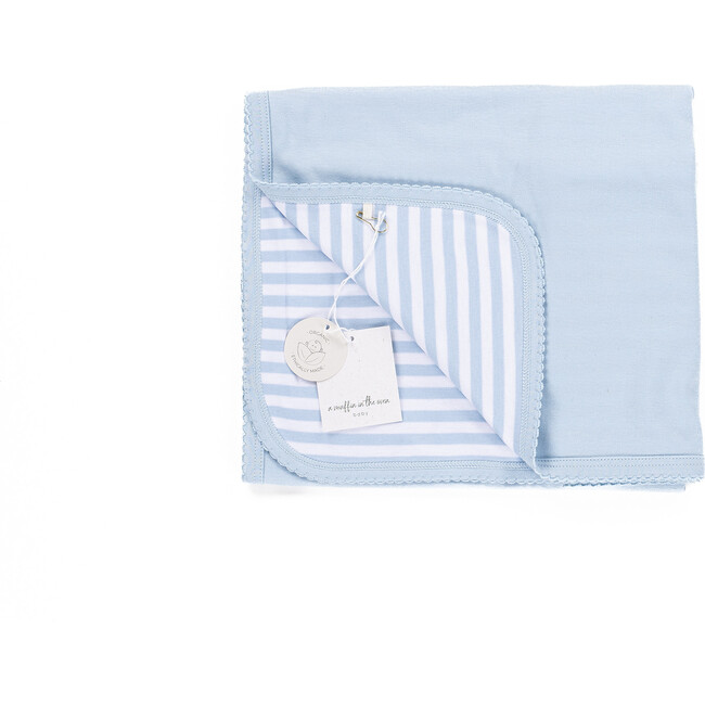 The Muffin Super Soft Blanket, Blue Stripes - Blankets - 1