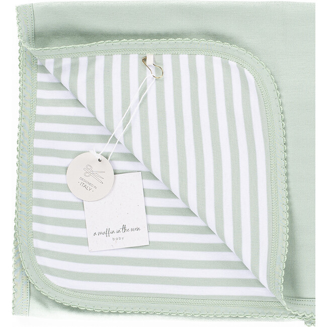 The Muffin Super Soft Blanket, Green Stripes