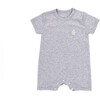 The Muffin Playsuit with Short Sleeves, Heather Grey - Onesies - 1 - thumbnail