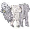 The Muffin Playsuit Set, Heather Grey Stripe - Mixed Apparel Set - 1 - thumbnail