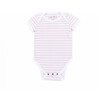 The Muffin Onesie with Short Sleeves, Pink Stripes - Onesies - 1 - thumbnail