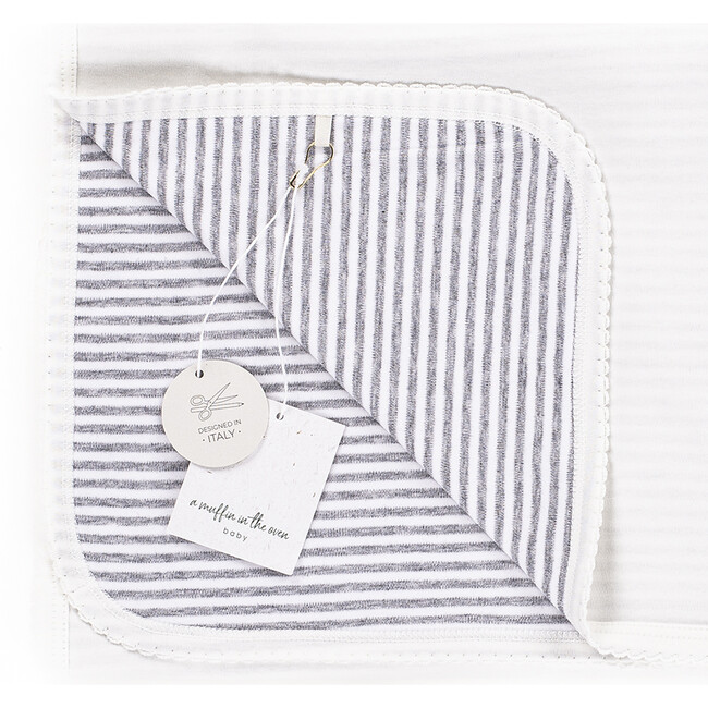 The Muffin Super Soft Blanket, Heather Grey Stripe - Blankets - 3