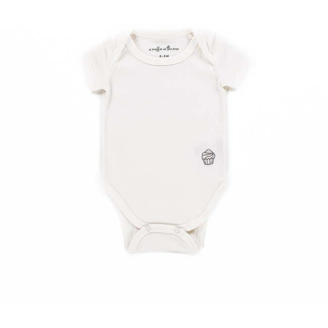 The Muffin Onesie with Short Sleeves, Muffin White