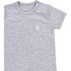 The Muffin Playsuit with Short Sleeves, Heather Grey - Onesies - 2
