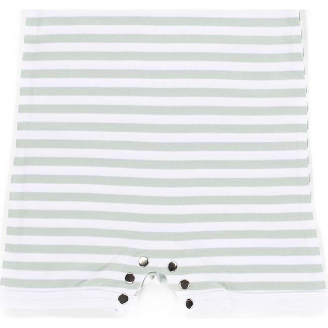 The Muffin Playsuit with Short Sleeves, Green Stripes - Rompers - 3