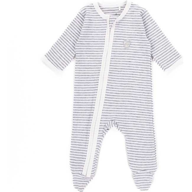 The Muffin Playsuit Set, Heather Grey Stripe - Rompers - 5