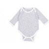 The Muffin Onesie with Long Sleeves, Heather Grey Stripe - Onesies - 1 - thumbnail